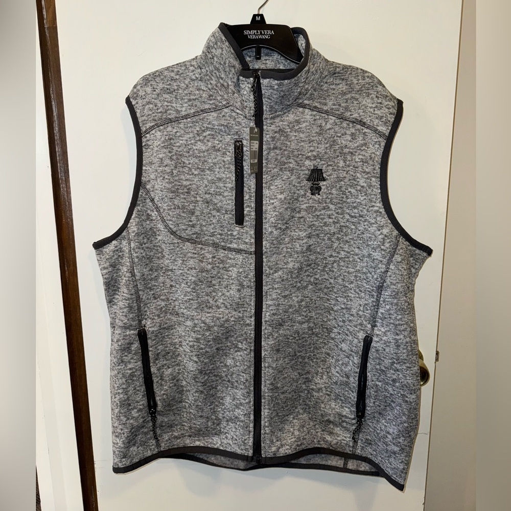 Brand New Fleece Gray Zip Up Vest - Trimark Brand - Size XL